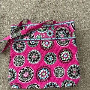 Vera Bradley Pink and Black Quilted Tote